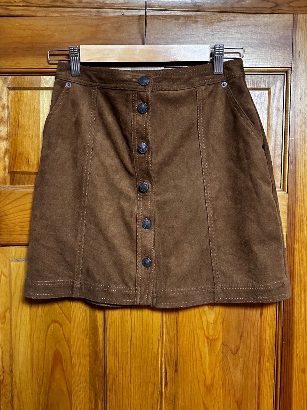 Suede button-up mini skirt Abercrombie